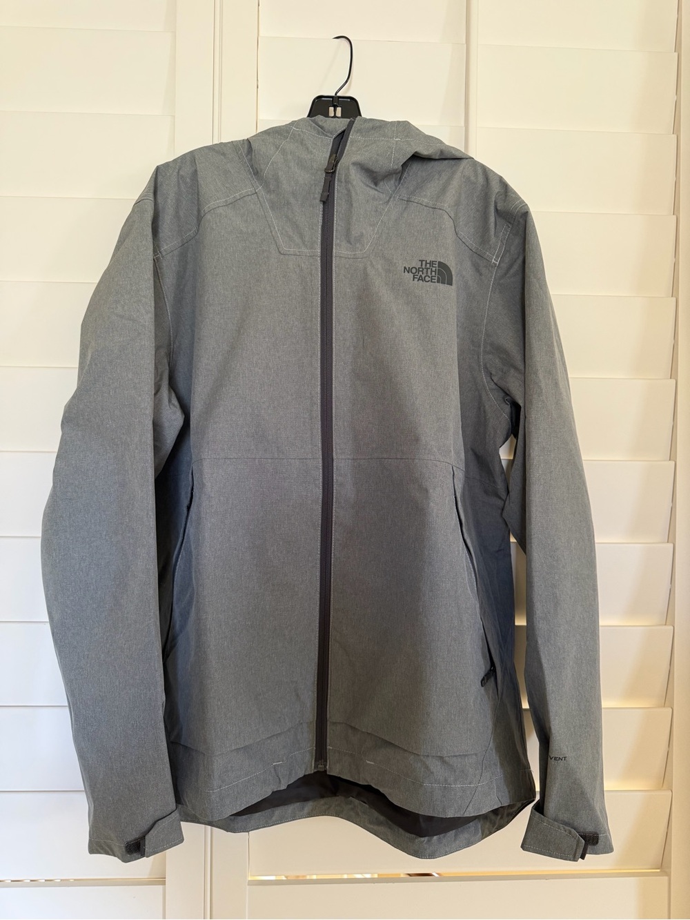 The North Face Men's Gray Hooded Rain Shell Jacket